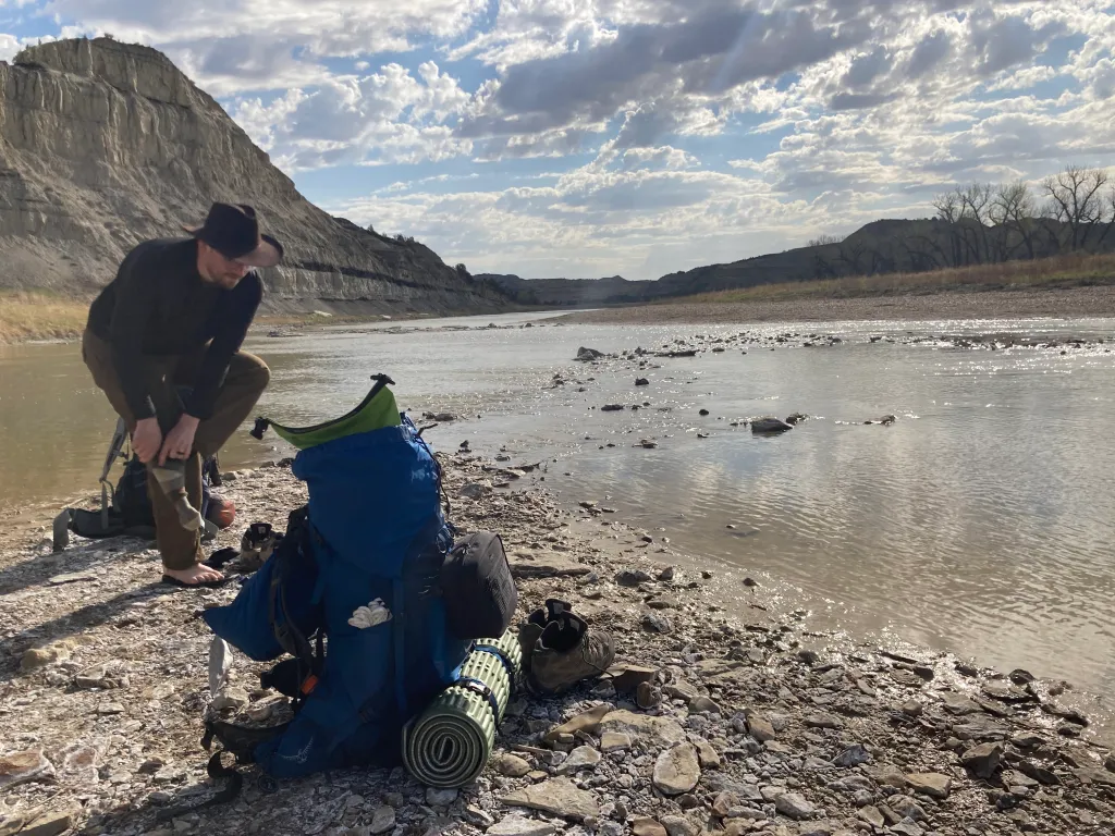 Joe Lindberg at the Little Missouri River, Theodore Roosevelt National Park